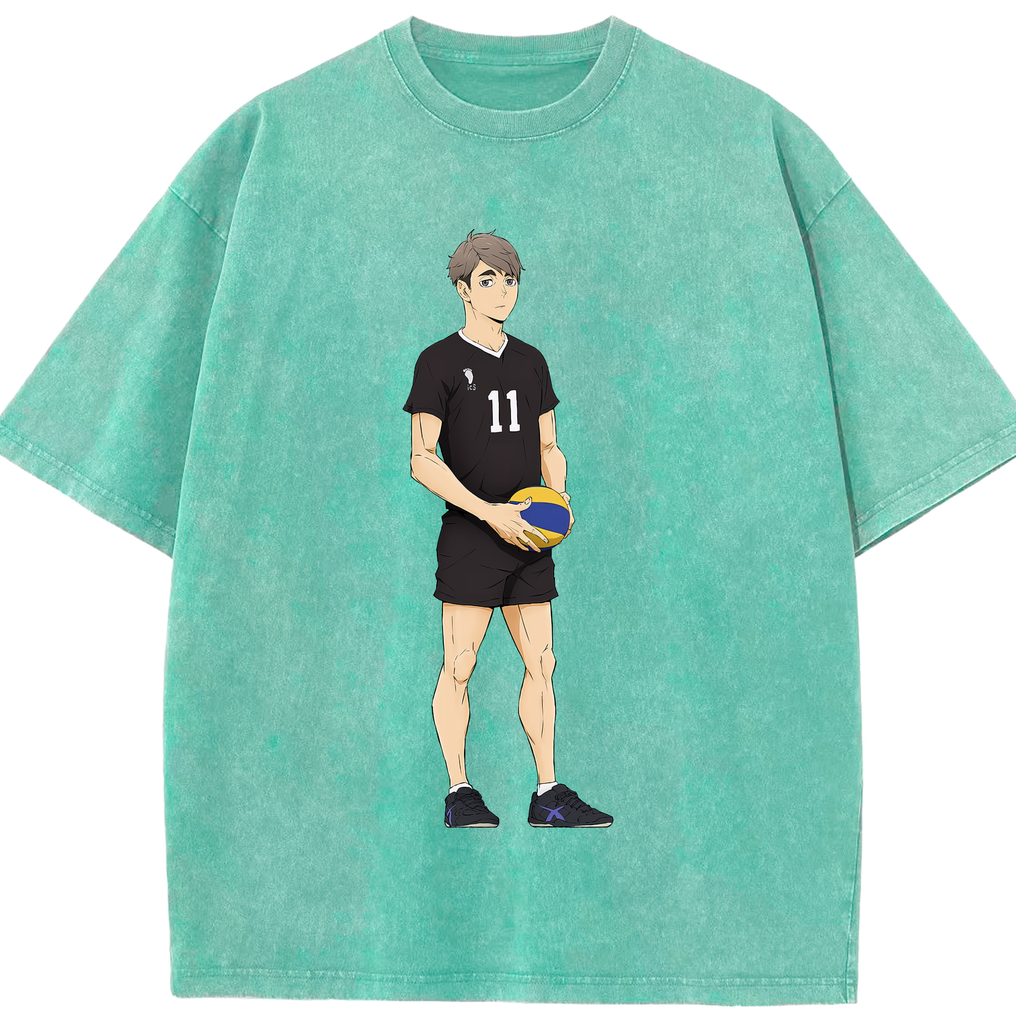 （画像用） ハイキュー!! Haikyu!! 綿100% ヴィンテージ風 半袖Tシャツ（フロントプリント）